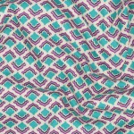 Popelina wzór geometryczny turkus od Poppy