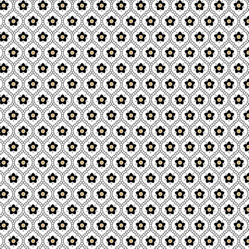 Popelina biało-czarne kwiatki od Poppy