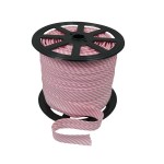 Lamówka bawełniana różowe paski 181a