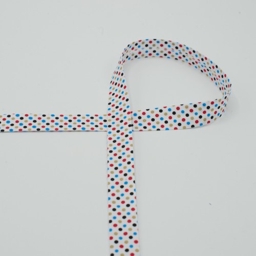 Lamówka bawełniana kolorowe kropki wzór A