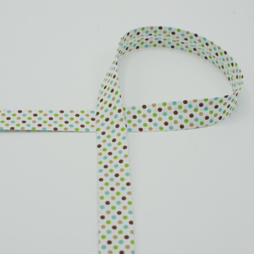 Lamówka bawełniana zielone kropki
