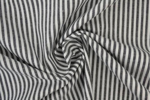 Bawełna barwiona w przędzy dwustronna czarny paski 2,5mm