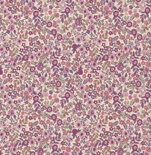 Popelina drobne kwiatuszki fiolet